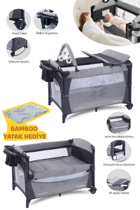 Anne Yanı Park Yatak Sallanır Cibinlikli Oyun Parkı Beşik